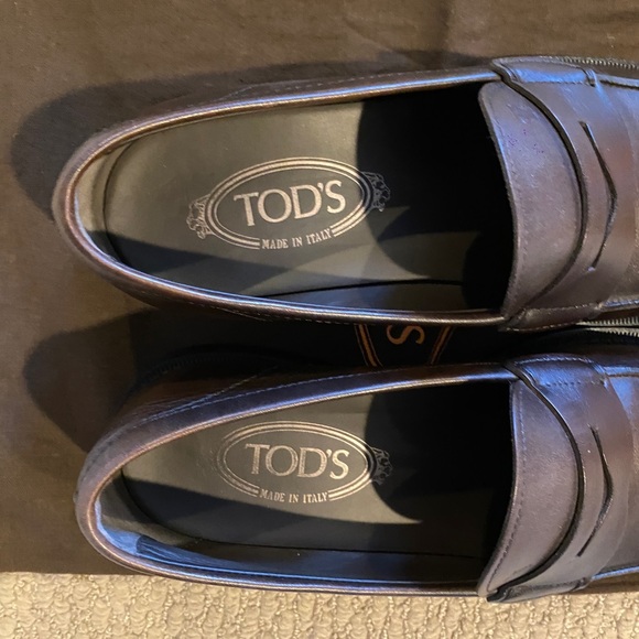 Tod's Classic Leather Penny Loafers Men's Dark Brown Slip-on UK7/US8 - Picture 5 of 10